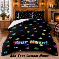 Among Us Custom Name 3Pcs Bedding Set 1 Bed Sheet 2 Pillowcases Bedroom Home Decor 135cmx200cm brown