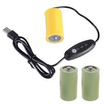 Dummy Battery Adapter USB Power Supply Cable Cord Replace 1pc to 3pcs 1.5V LR20 D Batteries for LED Light Fan Toy 1