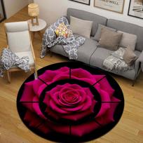 Handmade Style Round Peacock Multicolor Rug Mat, Non-Slip Floor Mat for Office 120cmx120cm