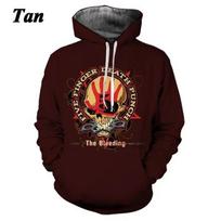Vyriški ir moteriški Five Finger Death Punch Hoodies 3D spausdinimo Laisvalaikio rudens žiemos bliuzonai Hip-hop Rock Hoodie XL black