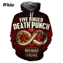 Vyriški ir moteriški Five Finger Death Punch Hoodies 3D spausdinimo Laisvalaikio rudens žiemos bliuzonai Hip-hop Rock Hoodie S black