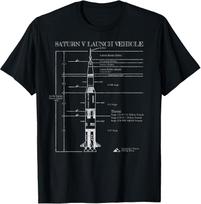 Saturn V Apollo Mėnulio Nusileidimo Raketos Metinių Marškinėliai Dovana Marškinėliai 140 black