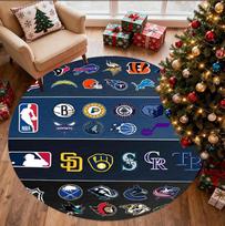 NFL Pattern Round Rug, Indoor/Outdoor Mat, for Picnic, Gameroom, Bedroom, Office, Living Room, Home Decor Carpet, Birthday Gift 100cmx100cm