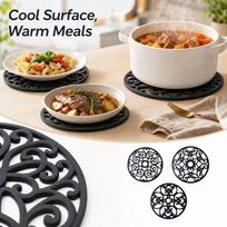Silicone Trivet Set of 3, Heat Hot Pads for Kitchen Counter and Table One Size gray