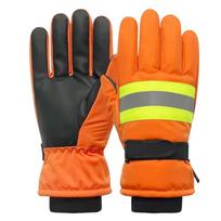Reflective Work Protective Gloves Touchscreen Five-Finger Gloves  Railway Work Orange Style B