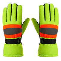 Reflective Work Protective Gloves Touchscreen Five-Finger Gloves  Railway Work Green Style A