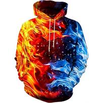Men Colorful Vortex Cloud Galaxy 3D Full Print Hoodie Long Sleeve Casual Space Street Pullover Sweatshirt 4XL multi