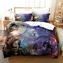 3D Print ARK Genesis Game Bedding Set Boys Girls Twin Queen King Size Duvet Cover Pillowcase Bed boys Adult Home Textileextile 70x133cm 2pcs gray