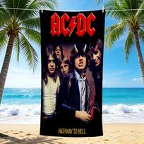 1Pc Acdc Highway Hell Beach Towel Quick Dry Multiuse For Beach Pool Gym Yoga Home Travel Christmas Halloween Xmas Gift L1453 70cmx140cm(27x55inch) white