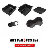 Storage Box for Tesla Model Y 2020-2024 Model 3 2019-2023 Center Console Armrest Trays Hidden Box Webcam Cover Car Accessories