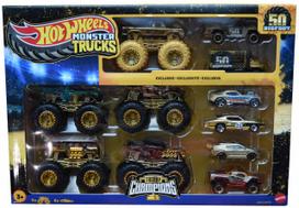 Hot Wheels Monster Truck Trophy Champion Bigfoot Limited Gold Set 50th Anniversary auksas