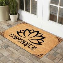 VIKAMA Lotus Zen Door Mat Non-Slip Machine Washable Floor Mat Bedroom Kitchen Carpet Yoga Studio Meditation Room Home Decoration 40X60CM