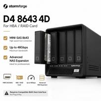 D4 4 Bay SATA HDD SSD Enclosure USB 3.2 Gen2 10Gbps MINI SAS 8643 External Storage Box for NAS PC Mac Linux black