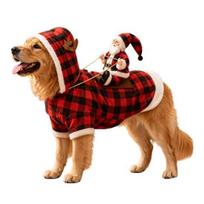 Funny Animal Cosplay Costume Santa Rider Dog Costume, Christmas Pet Outfit with Adjustable Closure, Holiday Apparel for Puppies Small Large Dogs Photo XL