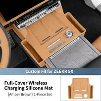 FOR ZEEKR 9X Wire Charging Silicone Mat Center Console Anti-Slip Protection Pad Storage Pocket Interior Accessories Modification