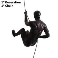 Pramoninis vintažinis dervos sienų dekoras su lipančiomis figūrėlėmis svetainei ir baro erdvėms Left Climbing Black black