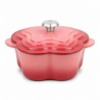 20 cm ketaus gėlių formos emaliuotas puodas - Netaisyklingo dizaino troškiniams ir sriuboms 20cm Flower Pot rožinės rožinės spalvos