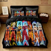 Dragon Ball Super Pattern Bedding Quilt Set Quilt Cover Pillowcase Home Birthday Gift(1 * duvet cover + 2 * pillowcase, without core) 140x200cm