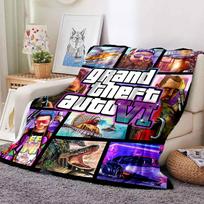 Gta Vi Flannel Blanket Throw Blanket Soft Warm Sofa Bed Camping home Decor Unique Christmas Gift C92658 180cmx230cm