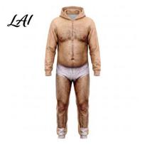 Trendy Outing Clothing Men 3D Ugly Halloween Costume Christmas Onesie Adult Oktoberfest Funny Belly Print Breathable Festival Romper M B beige