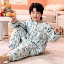 Kids Cotton Sleep Sack With Zipper Warm Winter Pajamas Boys Girls Ages 8 Toddler To Tween white