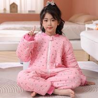 Kids Cotton Sleep Sack With Zipper Warm Winter Pajamas Boys Girls Ages 8 Toddler To Tween pink