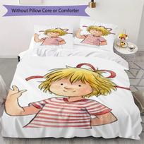 Meine Freundin Conni Pattern Bedding uilt Set uilt Cover Pillowcase Home Decoration Birthday Gift (1*duvet cover + 2*pillowcase without core) 200x200cm