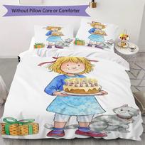 Meine Freundin Conni Pattern Bedding uilt Set uilt Cover Pillowcase Home Decoration Birthday Gift (1*duvet cover + 2*pillowcase without core) 200x220cm