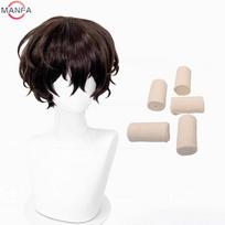 High Quality Dazai Osamu Cosplay Anime Cosplay Short Brown Heat Resistant Synthetic Hair Anime Role Play Wigs + Wig Cap