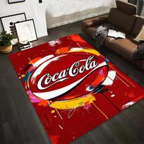 Coca-Cola logotipas su ryškiu abstraktaus meno dizainu. Neslystanti kilimėlis, tinkamas svetainės ir miegamojo sofoms. 70x100cm( 27x39in )