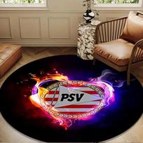 Psv Eindhoven Crest Round mat, Anti-slip Circle Carpet Chair rug For livingroom,Bedroom, doormat home decor Gift Christmas Gifts 100cmx100cm