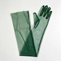 Fashion 70cm Long Sheer Gloves Ultra Thin Stretchy Tulle Gloves Mesh Elbow Gloves Party Dress tamsiai žalia spalva