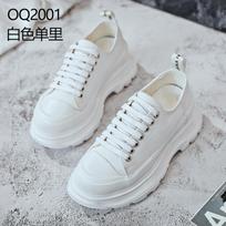 McQueen white shoes spring and autumn muffin platform shoes breathable dad shoes women's shoes canvas shoes women 40
