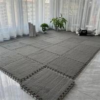 12Pcs Plush Foam Puzzle Floor Mats 30x30cm Soft Interlocking Playmat for Bedroom Game Room Home Decor 12Pcs