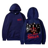 Classic Vintage Michael Jackson Thriller Hoodie Men Women Retro Gothic Rock Horror Sweatshirts Men's Punk Oversized Streetwear XXXL tamsiai mėlyna spalva