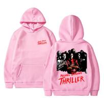 Classic Vintage Michael Jackson Thriller Hoodie Men Women Retro Gothic Rock Horror Sweatshirts Men's Punk Oversized Streetwear S rožinė