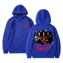 Classic Vintage Michael Jackson Thriller Hoodie Men Women Retro Gothic Rock Horror Sweatshirts Men's Punk Oversized Streetwear XXXL mėlyna