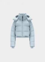 Aritzia žiemos nauja trumpa gobtuota žąsų pūkų striukė su užtrauktuku šilta kasdienė  duonos  striukė XS gray