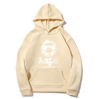 Europe Style A1APE Fleece-Lined Hooded Sweatshirt: Thank You Print Medium