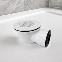 Side Outlet Shower Drain Odor-Reducing PVC Shower-Base Floor Slim white