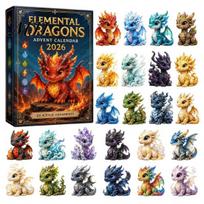 Dragon Advent Calendar Christmas Countdown Calendar, with 24 Acrylic Decorations, Days Festive Decorations Gift Box, Holiday for Lovers