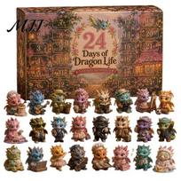 Dragon Advent Calendar Christmas Countdown Calendar, with 24 Acrylic Decorations, Days Festive Decorations Gift Box, Holiday for Lovers