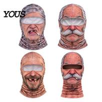 Juokinga Sniego Nuotykių Įranga Senolio Slidinėjimo Kaukė, Žieminė Pilno Veido Balaklava su Realistišku Veido Raštu Kaklui Dangti, Raštų Cosplay gray