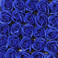 50Pcs Three Layer Rose Foam Rose Wreath Making Foam Rose Heads Soap Rose Flower  Bridal Bouquet Dark blue