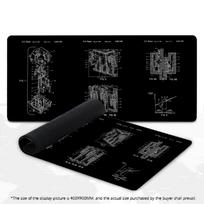 XXL Mechanical Switch Patent Blueprint Mouse Pad Vintage Drawing Art Deskmat Non-Slip Rubber Keyboard Mat Gaming Table Mousepad 600x300x2mm
