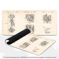 XXL Mechanical Switch Patent Blueprint Mouse Pad Vintage Drawing Art Deskmat Non-Slip Rubber Keyboard Mat Gaming Table Mousepad 600x300x2mm