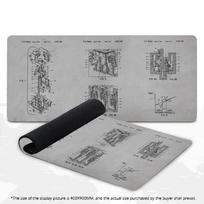 XXL Mechanical Switch Patent Blueprint Mouse Pad Vintage Drawing Art Deskmat Non-Slip Rubber Keyboard Mat Gaming Table Mousepad 700x300x2mm