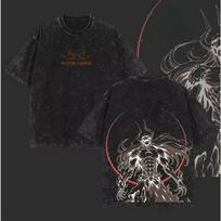Bleach Kurosaki Ichigo Anime T‑Shirt Vintage Washed Cotton Unisex Casual Oversized Short Sleeve Streetwear Fashion Tees 4XL black