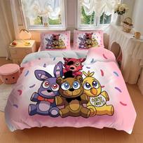 3Pcs Fnaf Party Time Bedding Sets For All Sizes New 3D Printed Bed Cover Comforter Duvet Cover Pillowcase Bedroom Decoration 229cmx229cm