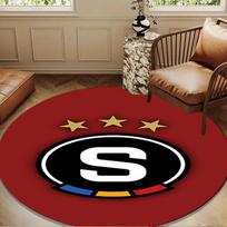 Sparta Prague Football  Round mat, Anti-slip Circle Carpet Chair rug For livingroom,Bedroom, doormat home decor Gift Christmas Gifts 80cmx80cm brown